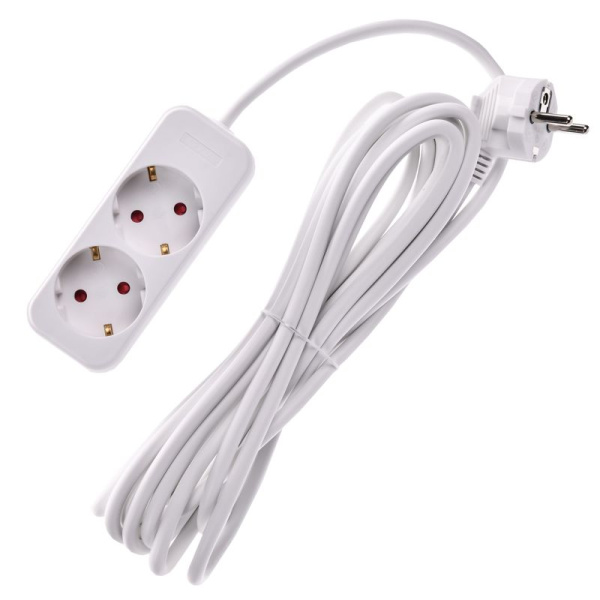 Удлинитель 2х5м 10А У02 ПВС 3х1 бел. UMA IEK UM-YP10-10-02-05-Z-K01