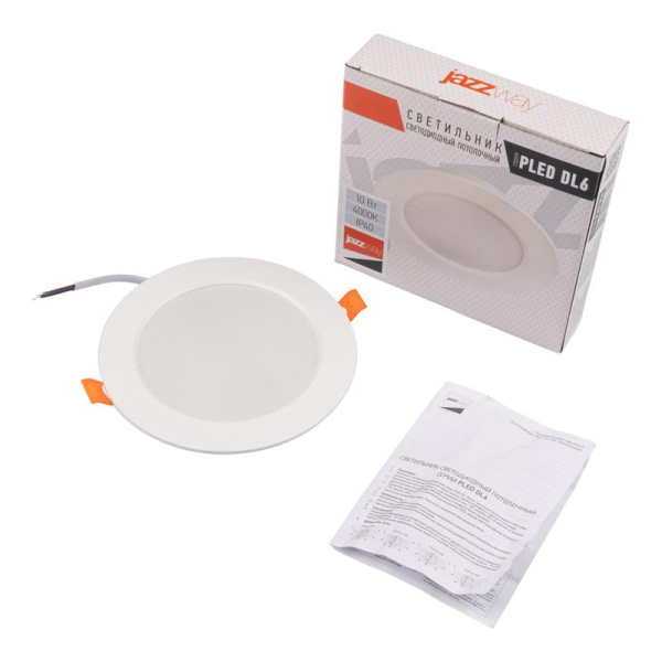 Светильник светодиодный PLED DL6 WH Downlight 10Вт 4000К IP40 ДВО встраив. Pro JazzWay 5036321