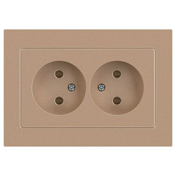Розетка 2-м СП Accent 6-204-04 16А IP20 250В 2P AL/CU шампань Intro Б0063462