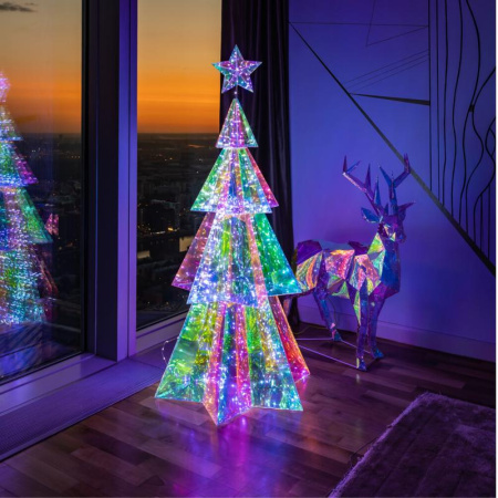 Светильник декоративный "Елка" 400LED ULD-R502 220V XMAS TREE TM бел. корпус радужн. Uniel UL-00011052