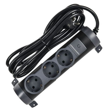 Удлинитель 3х3м 16А IP20 Комфорт 3х2P+E черн. IEK 694602