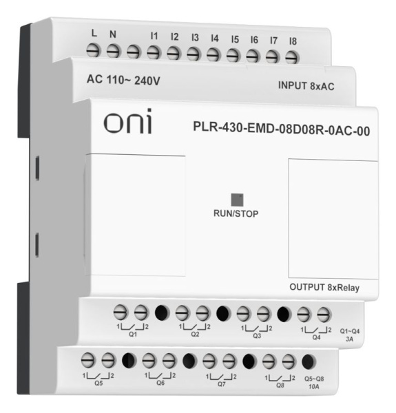 Модуль расширения входов выходов ПЛК 430 8 DI 8 RO 220В AC ONI PLR-430-EMD-08D08R-0AC-00