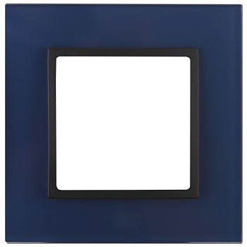 Рамка 1-м 14-5101-29 стекло Elegance синий+антрацит ЭРА Б0034483