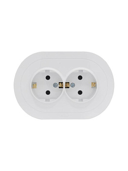 Розетка 2-м СП OSEN 16А IP20 круглая с заземл. с защ. от детей ПБТ бел. LEZARD 744-0200-127BPCH