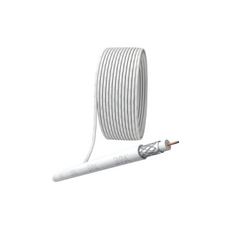 Кабель коаксиальный RG-6U CCS/(оплетка Al 32%) PVC 75Ом бел. (уп.100м) RL-32-PVC100 Simple Эра Б0044595