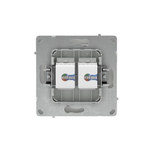 Розетка компьютерная 2-м KANT RJ45 кат.5E без шторки бел. песок DKC 7010664