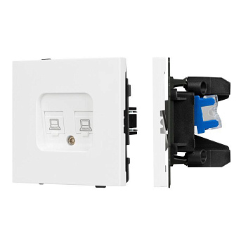 Розетка компьютерная 2-м SCT-TENDO-MPC2-PL-WH RJ45 кат.6 механизм Arlight 054100