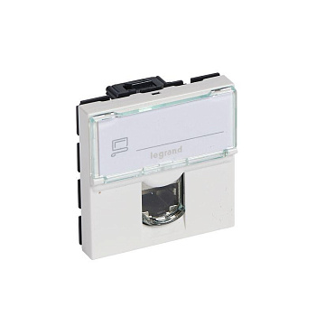 Розетка компьютерная СП 2мод. Mosaic RJ45 кат.6A STP/FTP механизм бел. Leg 076576