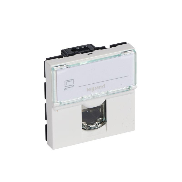 Розетка компьютерная СП 2мод. Mosaic RJ45 кат.6A STP/FTP механизм бел. Leg 076576