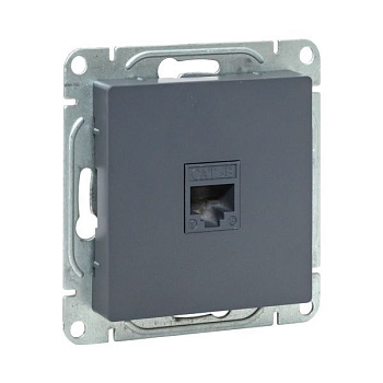 Розетка компьютерная СП Эпика RJ45 кат.5 механизм графит EKF UP1-SOG-RJ45-5