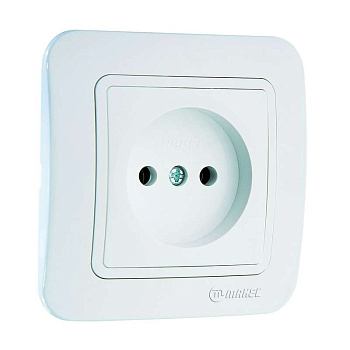 Розетка 1-м СП Lillium 16А IP20 без заземл. бел./бел. Makel 70022
