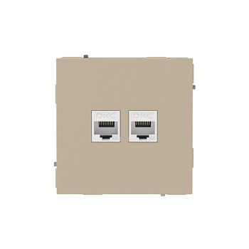Розетка компьютерная 2-м KANT RJ45 кат.6A без шторки ванильн. марципан DKC 7015674