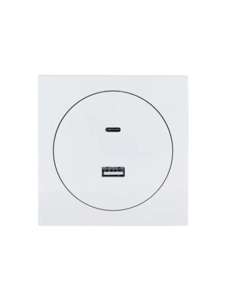 Розетка 1-м СП OSEN TC+ USB разъем бел. LEZARD 743-0288-192TC