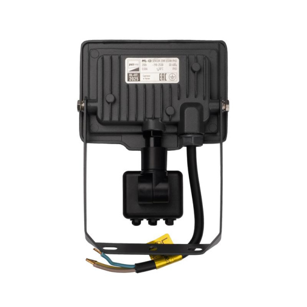 Прожектор светодиодный PFL-C3 SENSOR 20Вт 6500К IP65 ДО закален. прозр. стекло датчик движения инфракрасный JazzWay 5026926A