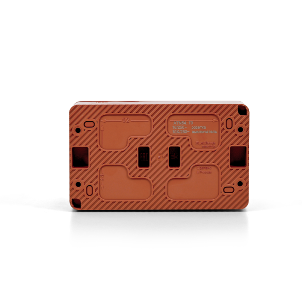 Блок ОП AtlasDesign PROFI IP54 (розетка 1-м 16А заземл. защ. шторки + 1-кл. выключатель 10А) терракот. SE ATN547070