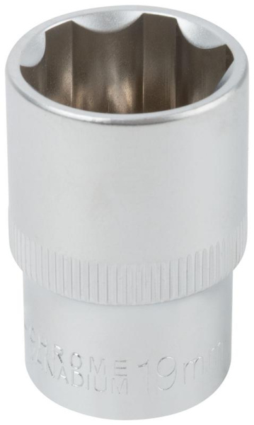 Головка шестигранная CrV 1/2дюйм 19мм FIT 62049