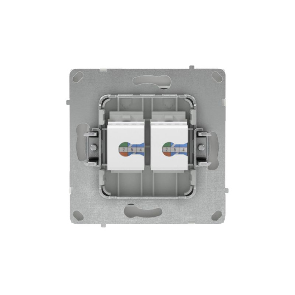 Розетка компьютерная 2-м KANT RJ45 кат.6A без шторки бел. песок DKC 7010674