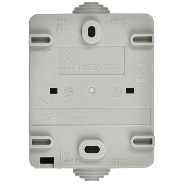 Розетка 1-м ОП Форс РСб20-3-ФСр 16А IP54 с заземл. с крышкой сер. IEK ERS12-K03-16-54-DC