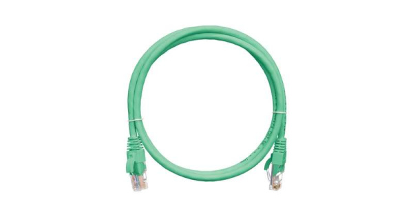 Патч-корд кат.5E (класс D) U/UTP 4 пары 24 AWG (7х0.205мм) 100МГц 2хRJ45 (8P8C) BC чистая медь LSZH нг(А)-HFLTx 2м зел. NIKOMAX NMC-PC4UD55B-020-C-GN