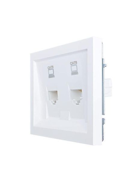 Розетка компьютерная 2-м СП ZIMA IP20 RJ45 с модулем кат.6 механизм бел. LEZARD 704-0288-142