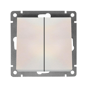 Выключатель 2-кл. СП Афина 10А IP20 механизм жемчуж. Universal A0023-OBr