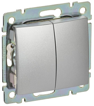 Переключатель проходной 2-кл. СП Valena 10А IP31 механизм алюм. (DIY-упак.) IEK 694339