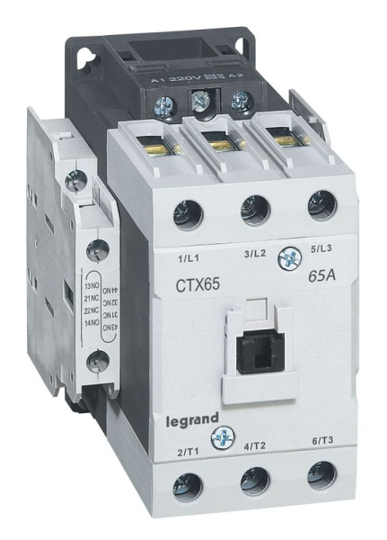 Контактор CTX3 3п 65А кат. 380В AC 2НО+2НЗ AC-3 торцев. зажим Leg 416178