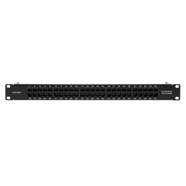 Патч-панель телефонная 19дюйм 1U CAT3 50 портов RJ45 DKC RN3PP501