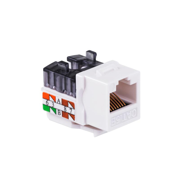 Модуль Keystone 1хRJ45 кат.5E UTP T568A/B 90 бел. Datarex DR-510000