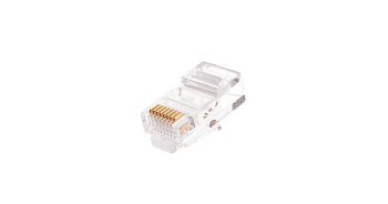 Коннектор RJ45 (8P8C) под витую пару кат.5E (класс D) неэкранир. 100МГц покрытие 6мкд универс. ножи круглый ввод (уп.100шт) NIKOMAX NMC-RJ88RZ06UD1-100