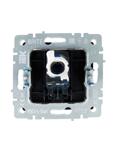 Розетка компьютерная СП RJ45 кат.6 BRITE РК11-БрГ механизм графит IEK BR-K10-2-K53