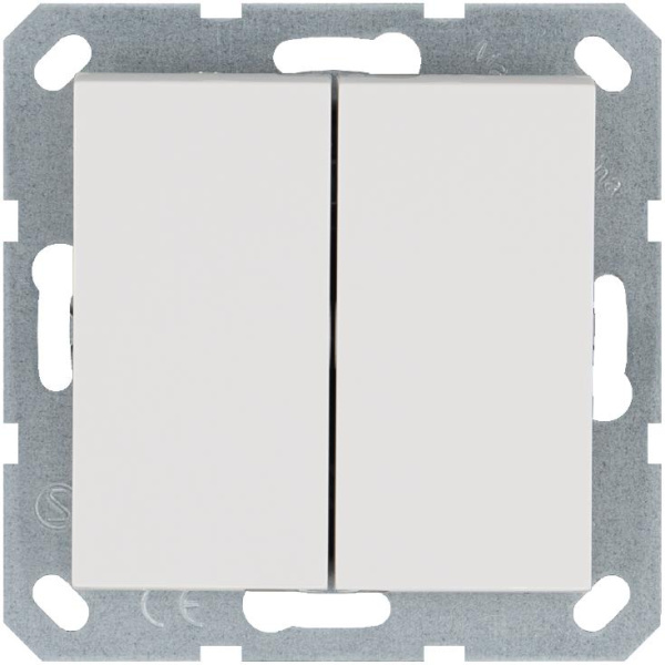 Переключатель проходной 2-кл. 10А IP20 механизм бел. глянцевый Jasmart G3022W