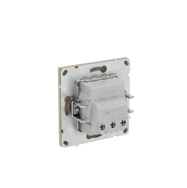 Розетка силовая KANT 2P+E защ. шторки ванильн. марципан DKC 7015003
