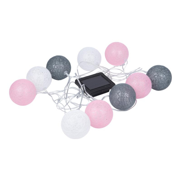 Гирлянда садовая "Клубки" USL-S-230/PM1800 COTTON BALLS-1 IP44 10 светодиодов тепл. бел. свет на солнечн. батарее 1хАА Ni-Mh аккумулятор в комплекте TM Uniel UL-00011593