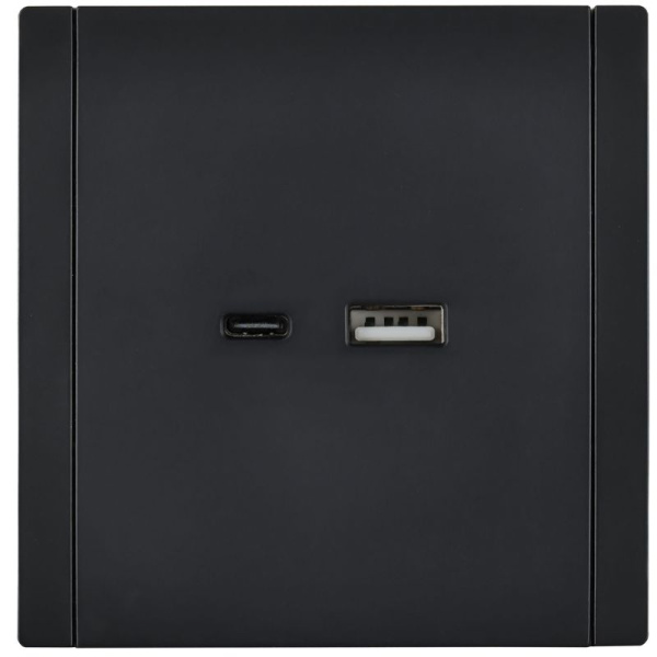 Розетка USB A+C 3.1А FORTE&PIANO FP150 черн. IEK FP-U22-D31-K02