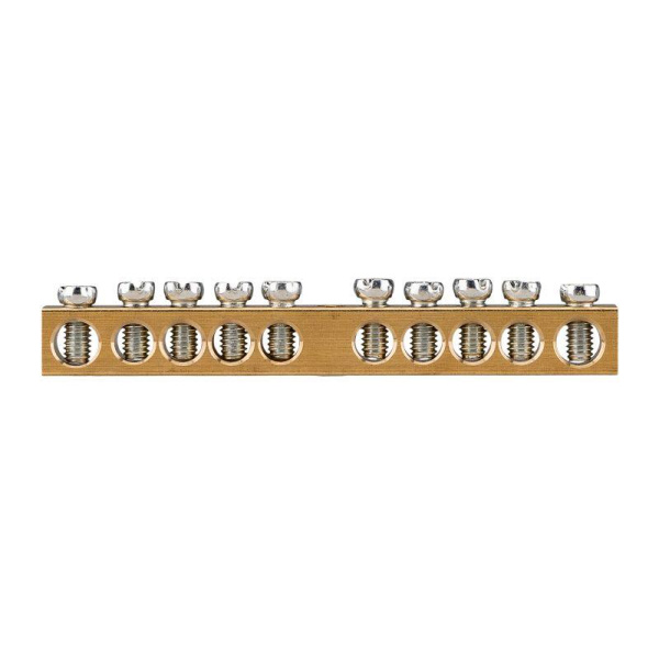 Шина PEN "земля-ноль" 6х9мм 10/1 (10 групп/крепеж по центру) Rexant 11-2359
