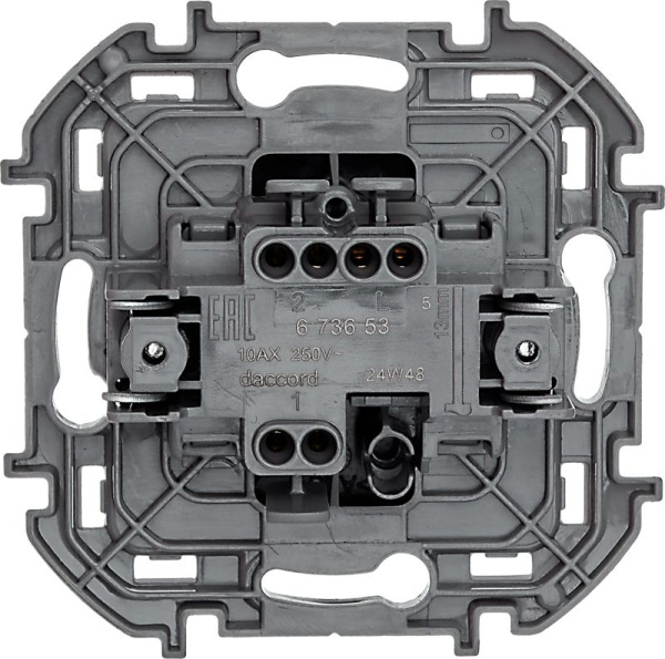Переключатель 1-кл. Inspiria 10А IP20 250В 10AX механизм антрацит IEK 673653