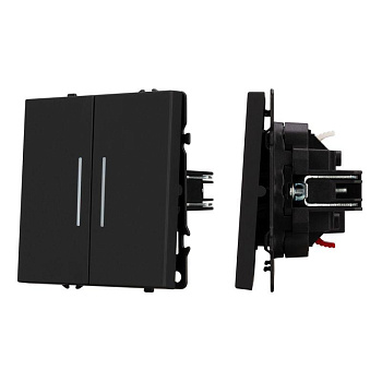 Выключатель проходной 2-кл. LED SWT-NOBE-MKP2-SFPL-L-BK 10А 230В механизм Arlight 054267