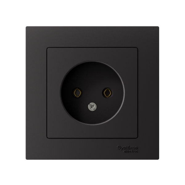 Розетка 1-м СП AtlasDesign 16А IP20 без заземл. в сборе карбон SE ATN001040
