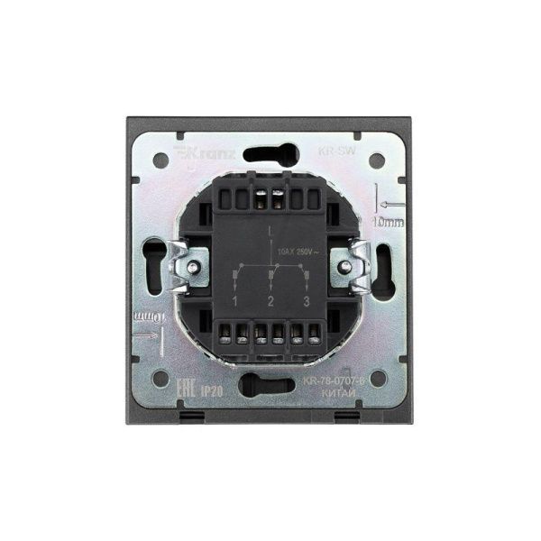 Выключатель 3-кл. СП STRONG 10А IP20 графит Kranz KR-78-0707-6