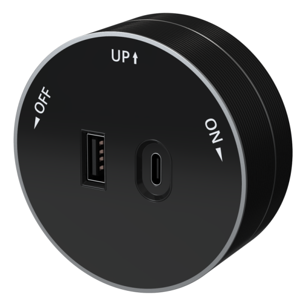 Розетка MultiTrack с 2-мя заряд. устройствами USB тип A+C 18Вт 5В/3А антрацит SE MTK13003B