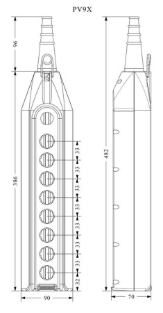 Пульт управления PV9T1X (пустой) с заглушкой EMAS PV9T1X