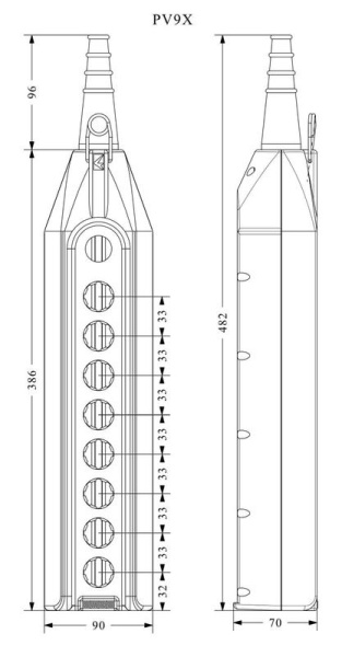 Пульт управления PV9T1X (пустой) с заглушкой EMAS PV9T1X