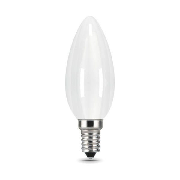 Лампа светодиодная филаментная Black Filament 5Вт свеча матовая 2700К тепл. бел. E14 420лм GAUSS 103201105