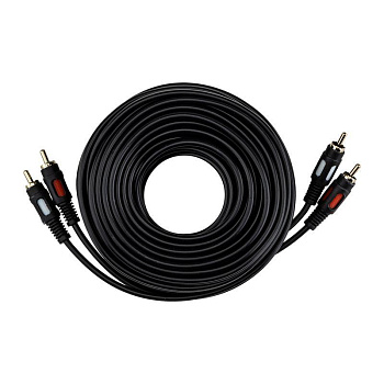 Шнур 2RCA Plug - 2RCA Plug 10м (GOLD) Rexant 17-0148