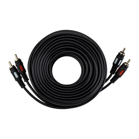 Шнур 2RCA Plug - 2RCA Plug 10м (GOLD) Rexant 17-0148