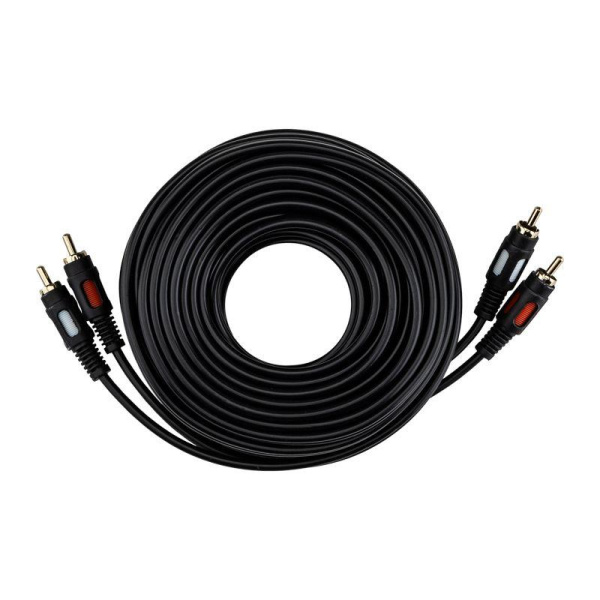 Шнур 2RCA Plug - 2RCA Plug 10м (GOLD) Rexant 17-0148