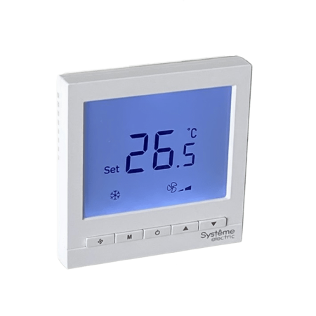 Термостат комнатный цифровой для 4тр 3ск FCU и 2-х поз. клап. 1UI 5DO Modbus ~220В BS бел. SE RTF4IML