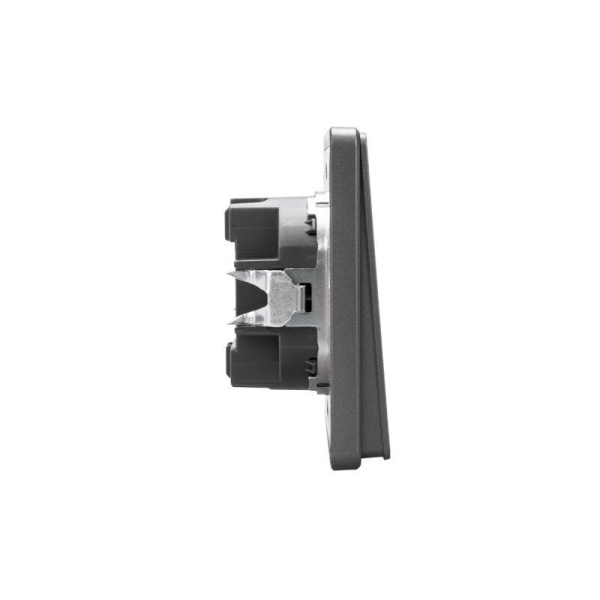 Выключатель 2-кл. СП ROUND MIELE 10А с подсветкой титан Kranz KR-78-0714-2