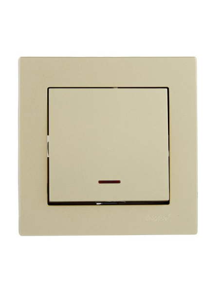 Выключатель 1-кл. 1п СП Vesna 10А IP20 с индикацией механизм титан LEZARD 742-3788-111